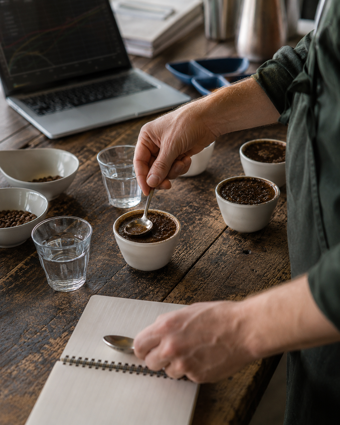 Evaluación y control del café en mesa de cata