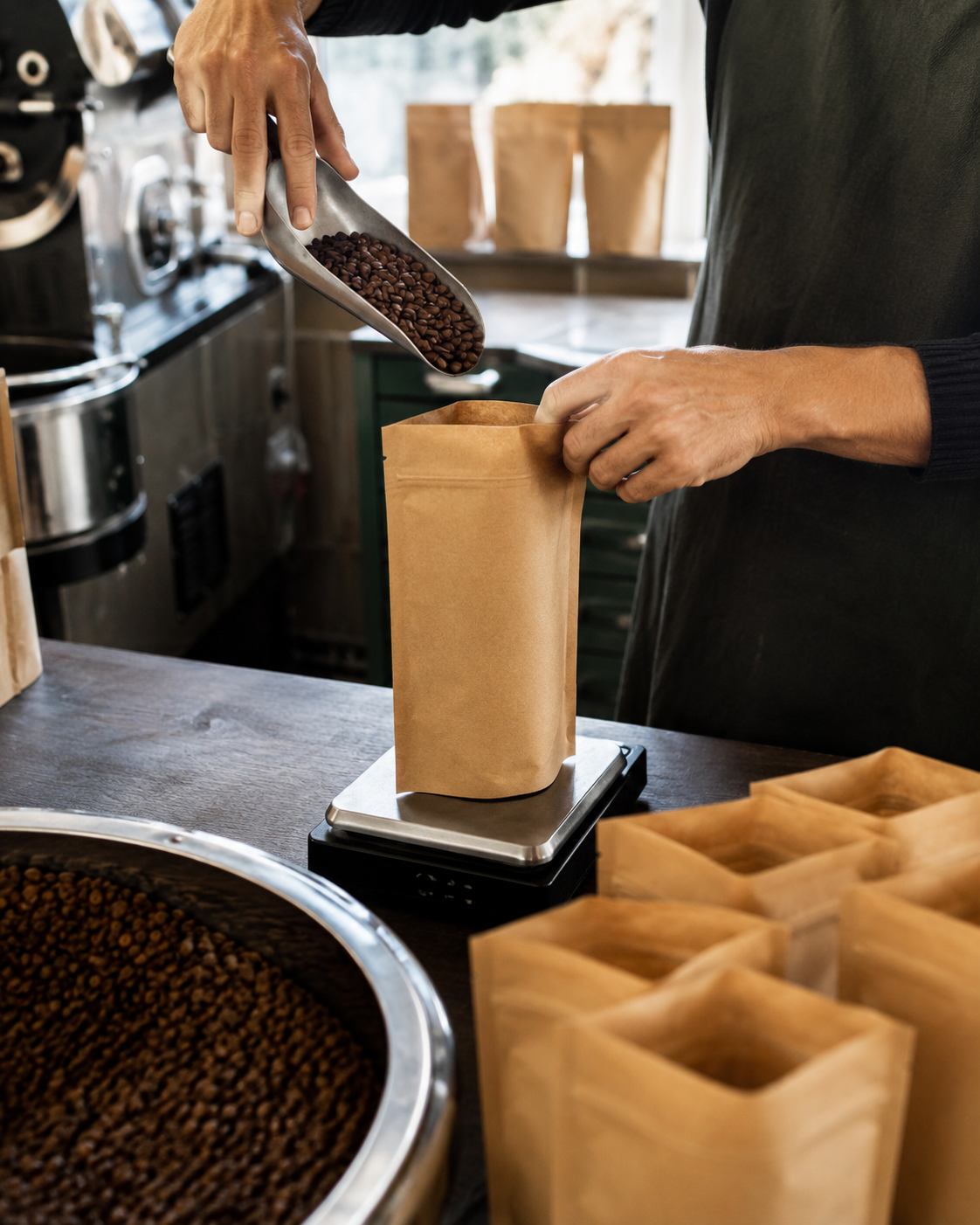 Preparación de pedidos de café tostado
